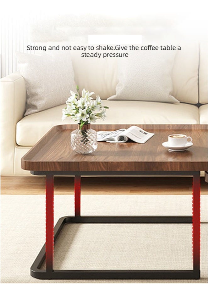 Nesting Coffee Table Set of 2 Modern Sofa Coffee Table Stackable Side Table Coffee Tables for Living Room Tables Easy Assembly Wooden Center Table-Brown - Image 4