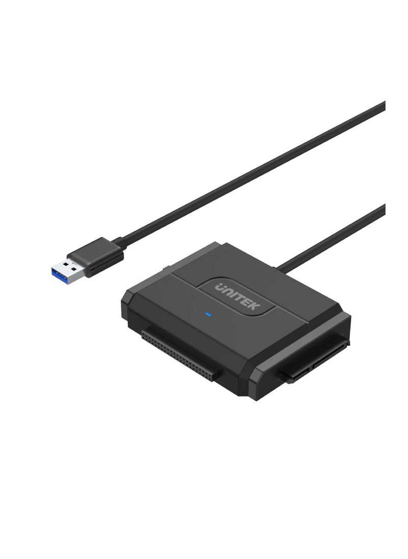 UNITEK - SmartLink Trinity USB 3.0 Super Speed 5Gbps to SATA II & IDE Converter, 3-Ports HDD/ SSD Adapter for dual head 3.5" & 2.5" IDE and one for SATA II HDD/ SSD in 2.5" or 3.5", Allowed to operate three hard disk drives simultaneously,  Support IDE 2.5"/3.5" HDD, DVD-ROM, CD-ROM, CD-RW, DVD-RW, DVD + RW Optical Drive - Image 1