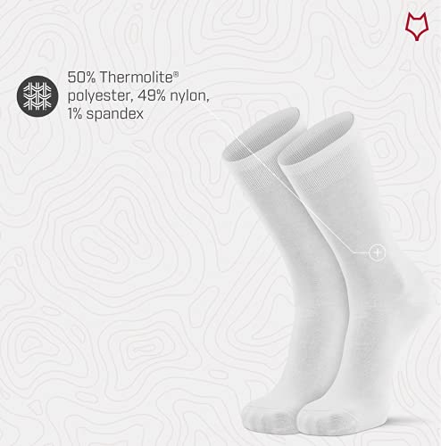 Fox River Therm-A-Wick Crew Liner Socks, Cold Weather and Winter Socks, Breathable, Moisture Wicking, Warm, White, Large - Image 4