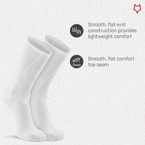 Fox River Therm-A-Wick Crew Liner Socks, Cold Weather and Winter Socks, Breathable, Moisture Wicking, Warm, White, Large - Image 3