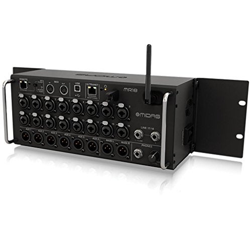 Midas MR18 18-Input Digital Mixer for iPad/Android Tablets with 16 Midas PRO Preamps, Integrated Wifi Module and Multi Channel USB Audio Interface - Image 1