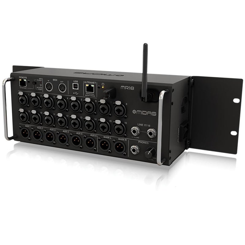 Midas MR18 18-Input Digital Mixer for iPad/Android Tablets with 16 Midas PRO Preamps, Integrated Wifi Module and Multi Channel USB Audio Interface - Image 5