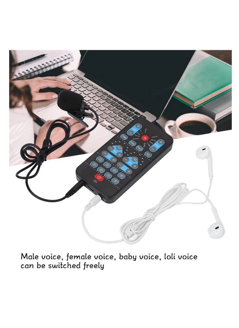 Generic - Mini Voice Changer Device, Portable 8 Sound Effects Support Multi Languages Handheld Sound Card for Adults, Kids, PC Mobile Phone, Hide Your Real Voice, Beginner Friendly, 8 Fixed Sound Effects - Image 1