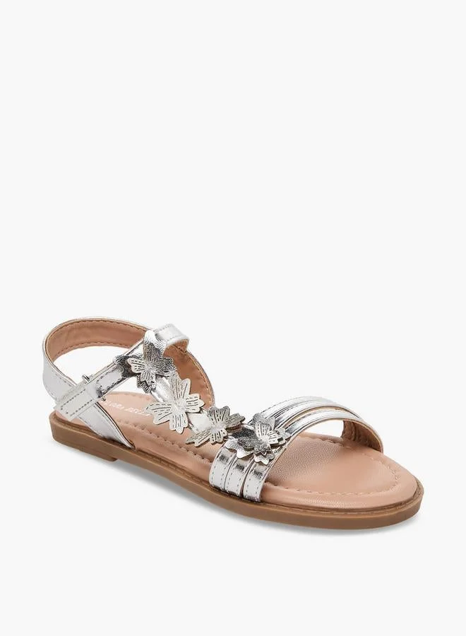 Flora Bella By Shoexpress Girls Floral Applique Hook & Loop Sandals