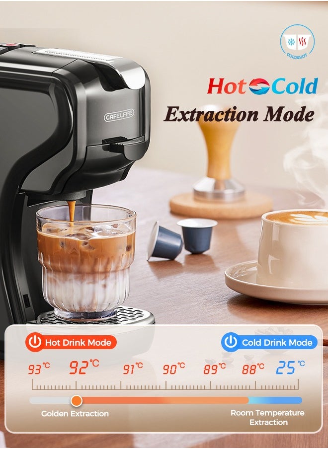 Cafelffe 3 In 1 Capsule Coffee Maker 19Bar Hot Cold Brew Coffee Machine 1450W 600ml Black  - Image 4