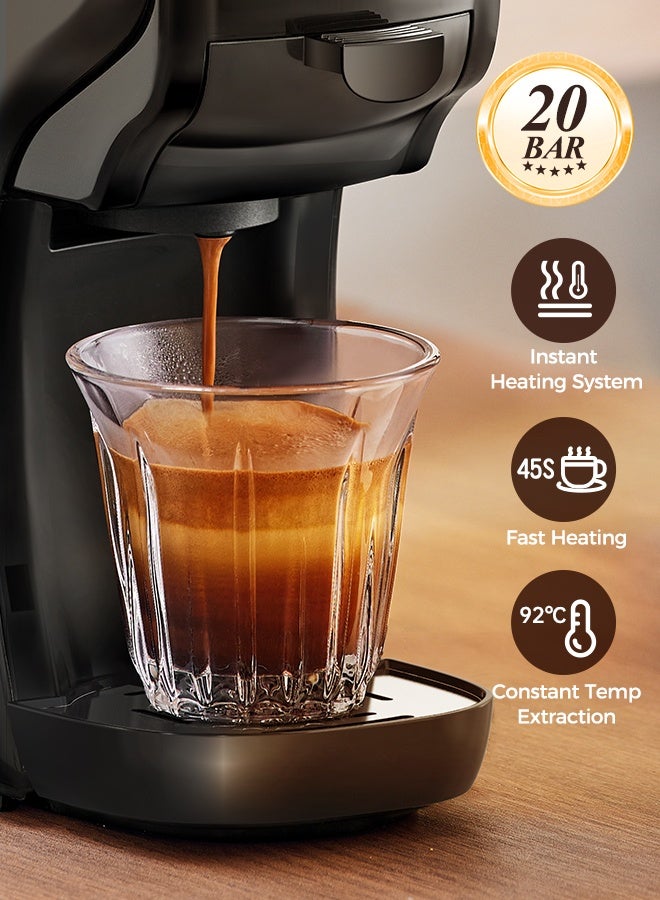 Cafelffe 3 In 1 Capsule Coffee Maker 20Bar Hot Cold Brew Coffee Machine 1450W 600ml Black - Image 3