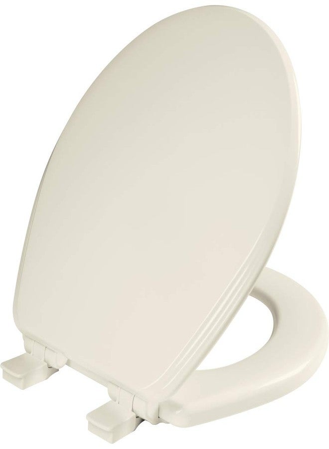 Bemis Ashland Modern Wood Toilet Seat with Decorative Edge, Slow Close, Secure Hinges, Made in USA, Round, Biscuit - Image 1