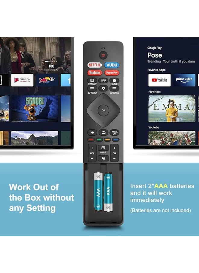 HuHa - TOPKIND Replacement for Philips Smart TV Remote Control,Universal for Philips 4K UHD Android Smart TVs - Image 1