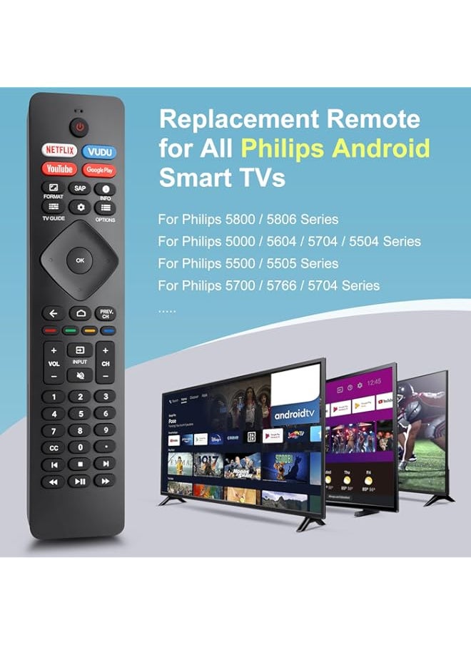 HuHa - TOPKIND Replacement for Philips Smart TV Remote Control,Universal for Philips 4K UHD Android Smart TVs - Image 1