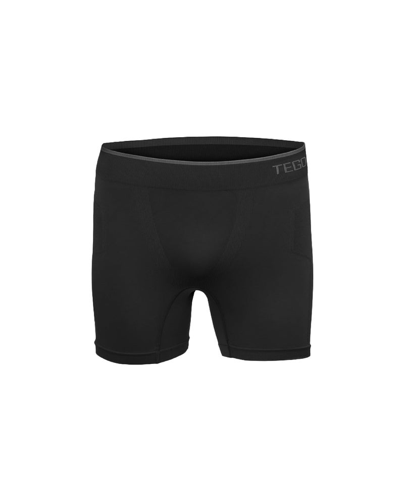 TEGO Core Men's Performance Boxer Brief | Seamless Anti-Chafe Underwear | Soft Compression | 6" Inseam | Lightweight & Odour-Control | Designed for Running and Lifting Black - Image 1