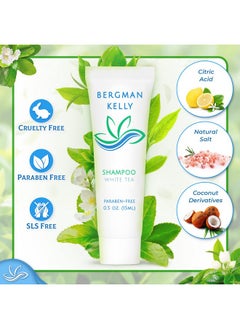 BERGMAN KELLY Round Hotel Soap Bars Shampoo & Conditioner 3Piece Set (0.5 Oz Each 150 Pc White Tea) Delight Your Guests With Revitalizing & Refreshing Mini Travel Toiletries & Bulk Amenities  - Image 3
