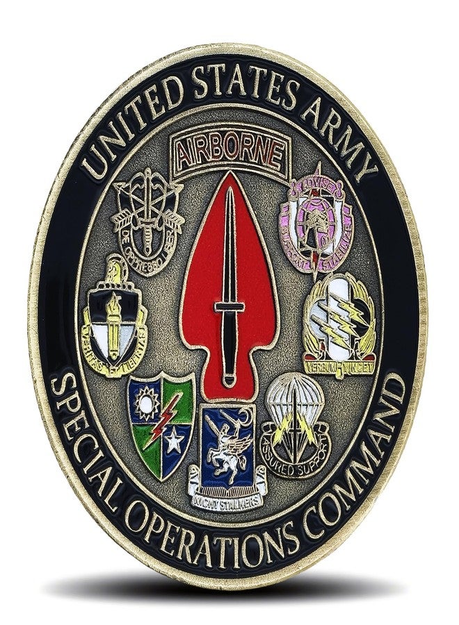 Aomcisi US Army Special Operations Command Challenge Coin - Military Coin Collectible for Veterans & Enthusiasts - Image 1