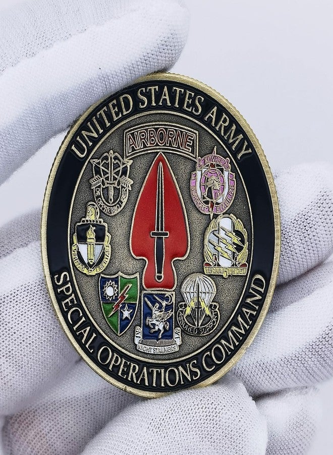 Aomcisi US Army Special Operations Command Challenge Coin - Military Coin Collectible for Veterans & Enthusiasts - Image 4