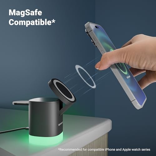 Zebronics 3-in-1 Wireless Foldable Charging Pad with 23W Output, MagSafe Compatible, Fast Charging, Built-in Protection, FOD, 1m Type-C Cable, for iPhone 16/15/14/13/12 Series(MagBoost 50,Matt Black) - Image 4