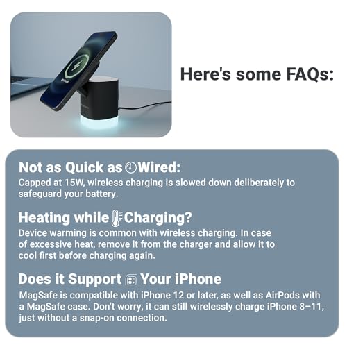 Zebronics 3-in-1 Wireless Foldable Charging Pad with 23W Output, MagSafe Compatible, Fast Charging, Built-in Protection, FOD, 1m Type-C Cable, for iPhone 16/15/14/13/12 Series(MagBoost 50,Matt Black) - Image 5