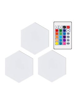 Generic Pack of 3 RGB LED Wall Light with Remote Control Wireless LED Cabinet Light with Adjustable Brightness and Color Function Suitable For Kitchen Bedroom Study Room Living Room  - Image 2