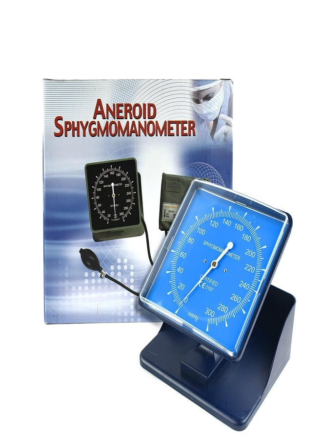 Dishan Table Top Large Aneroid Gauge Upper Arm Sphygmomanometer Doctor & Professional Use Bp Monitor (Blue) - Image 4