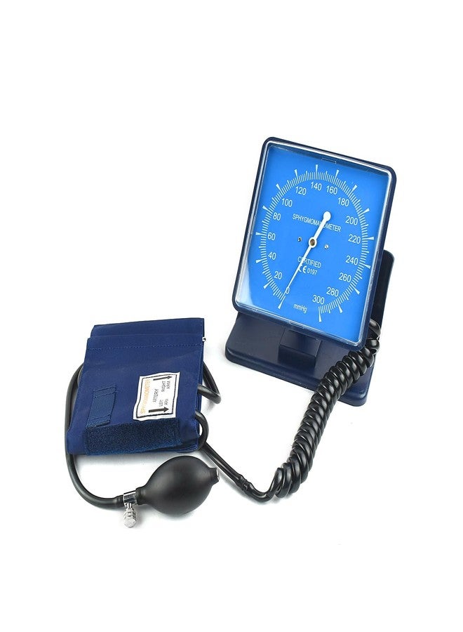 Dishan Table Top Large Aneroid Gauge Upper Arm Sphygmomanometer Doctor & Professional Use Bp Monitor (Blue) - Image 3