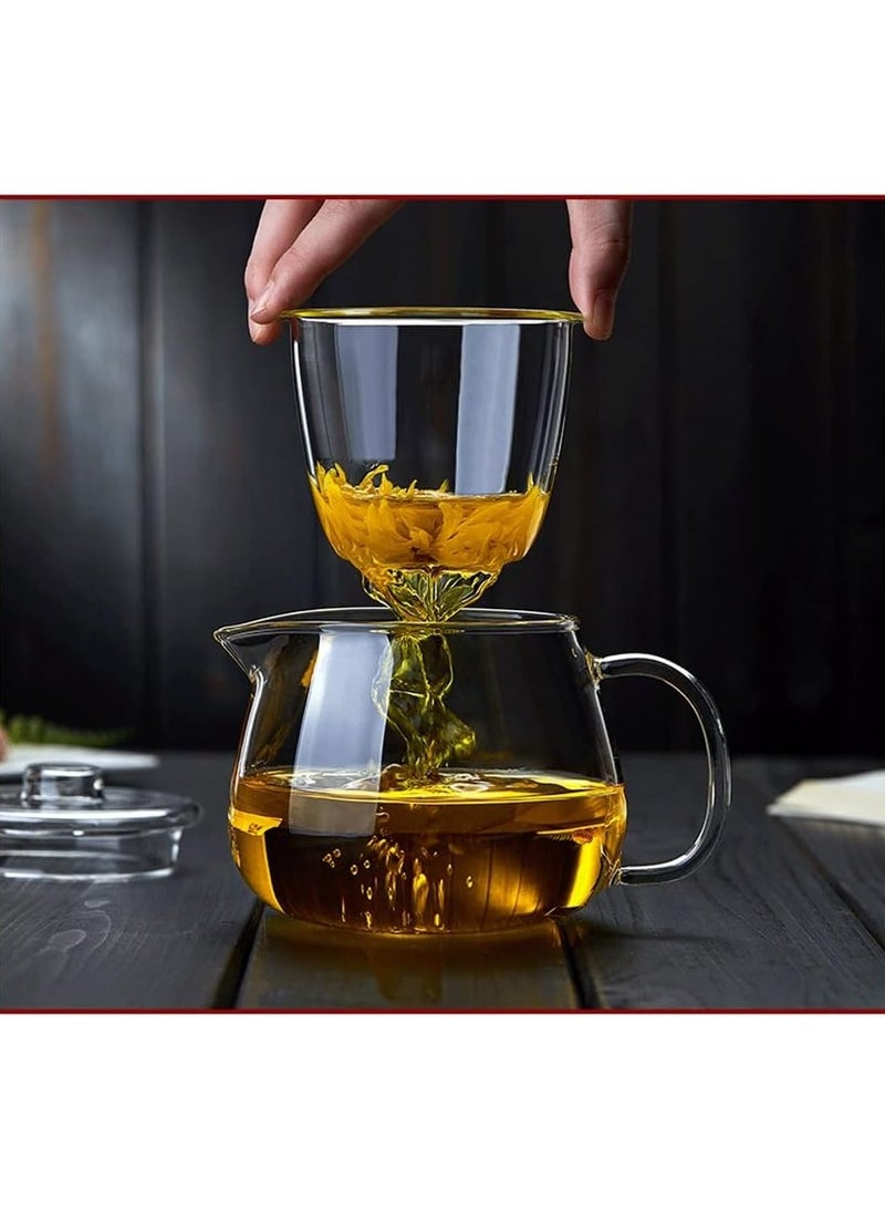 Teapot Glass Teapot 400ml Household Water Bottle with Heat Resistant Glass Infuser Perfect for Tea and Coffee Tea Maker Capacity 400ml  - Image 5