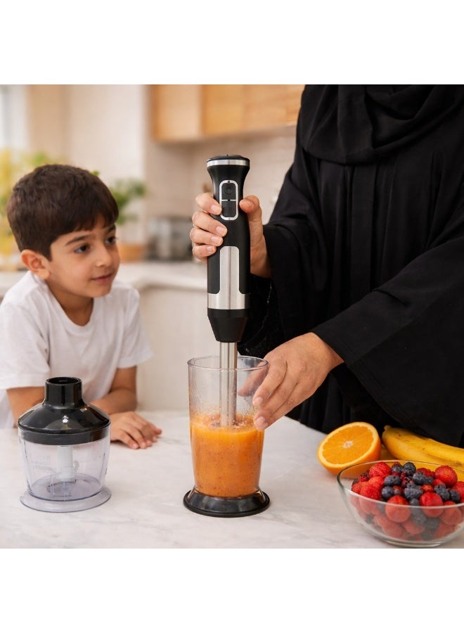 Frego Hand Blender HB2410T | 1000W Stainless Steel Blade Immersion Blender with Chopper Bowl, Whisk & Beaker | Adjustable Speed | German Technology - Image 5