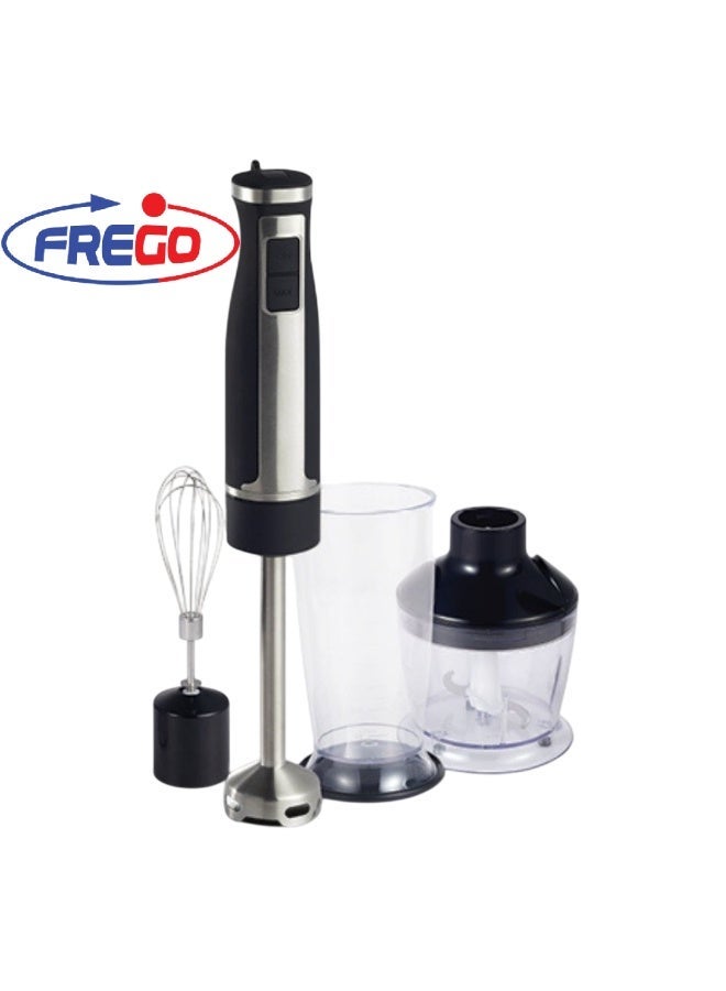 Frego Hand Blender HB2410T | 1000W Stainless Steel Blade Immersion Blender with Chopper Bowl, Whisk & Beaker | Adjustable Speed | German Technology - Image 2