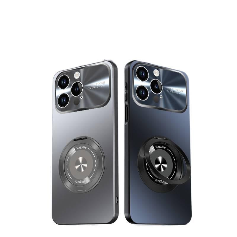 غطاء واقي | Graphite Black Acrylic | مقاوم للصدمات لـ iPhone 13 | حامل دوار على شكل حلقة - Image 3