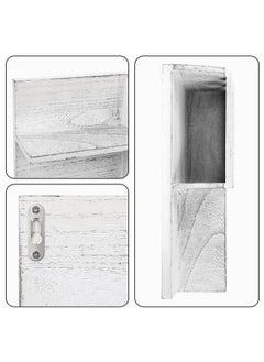 LIANTRAL Mail Sorter Wall Mount Mail & Key Holder Organizer With 3 Key Hooks Wooden Mail Holder Rustic Home Decor For Entryway Or Mudroom(Rustic Whitegray)  - Image 3
