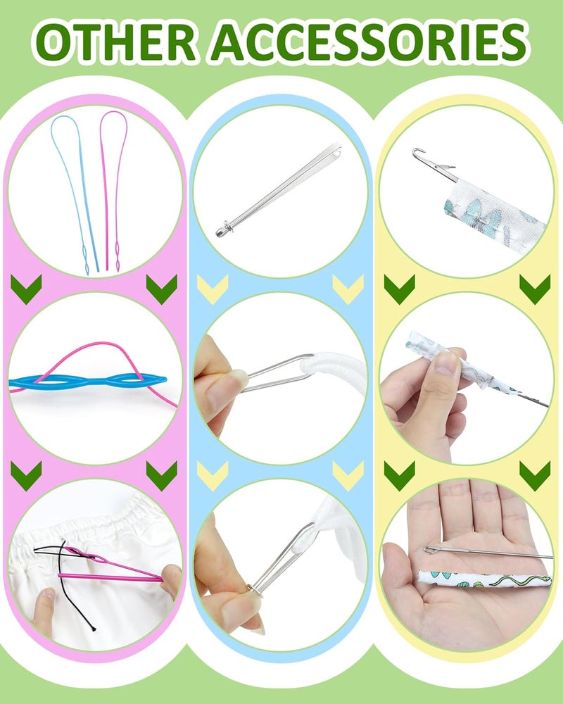 FIVEIZERO Drawstring Threader Tool Set - Loop Turner Sewing Tool for Easy Hoodie, Jacket and Pants Threading,Bodkin Sewing Tools for Drawstrings-4 Cords - Image 5