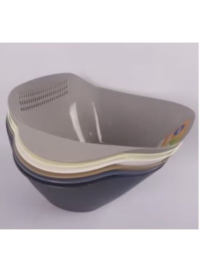 ماكس بلاست مصفاة أرز ماكس بلاست، قطعتين، مصنوعة من بلاستيك عالي الجودة، متعددة الألوان - Image 1