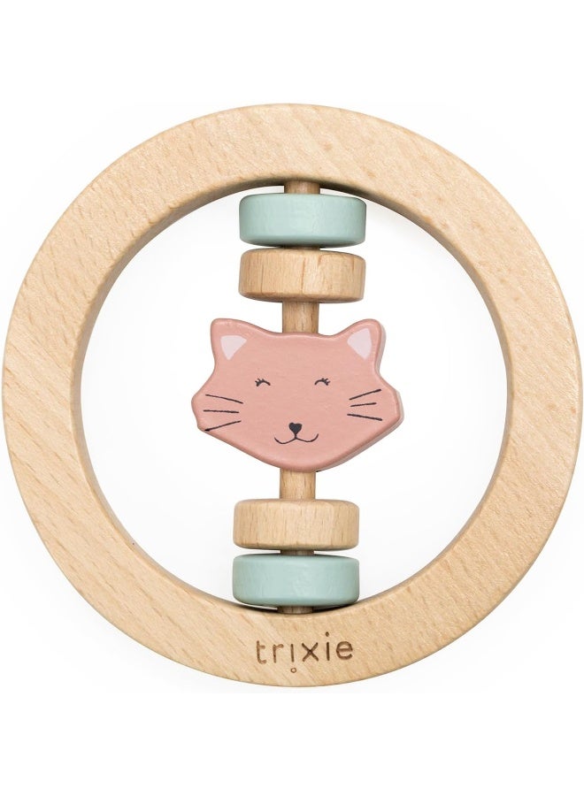 Trixie Wooden Round Rattle - Mrs. Cat - FSC-Certified Wood - BPA-Free Baby Rattle - Safe, Durable, and Easy-to-Grasp Design for Infants - Image 3