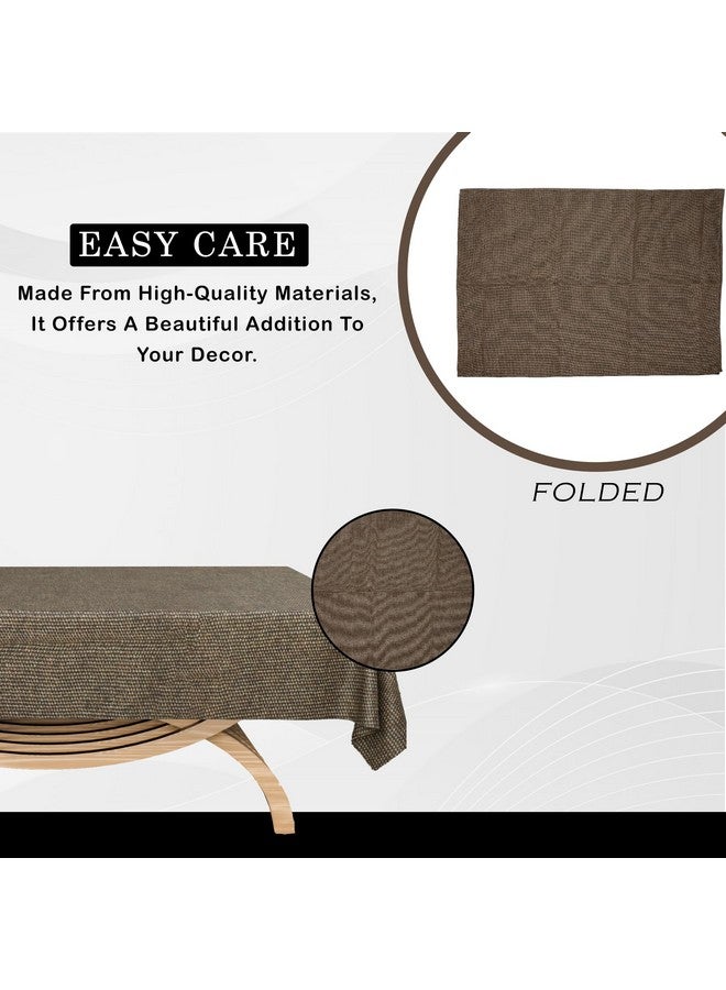 Kuber Industries rectangular Center Table Cover|40x60 Inch|Tabletop Cover|Tea Table Cover|Decorative Table Cover|4 Seater Kitchen Table Cloth|Jute Fabric Table Cloth|Study Table Cloth|Brown - Image 5