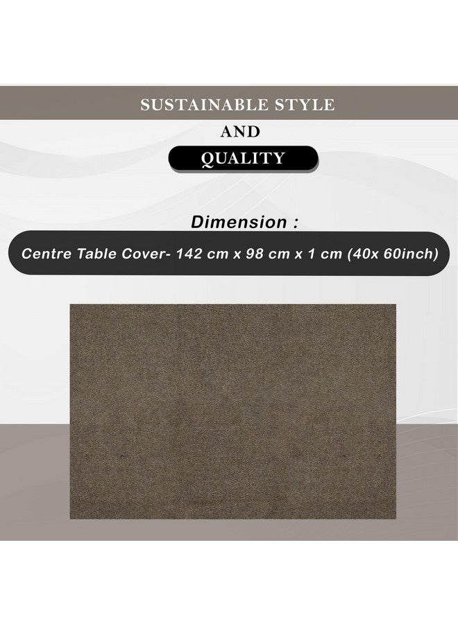 Kuber Industries rectangular Center Table Cover|40x60 Inch|Tabletop Cover|Tea Table Cover|Decorative Table Cover|4 Seater Kitchen Table Cloth|Jute Fabric Table Cloth|Study Table Cloth|Brown - Image 3