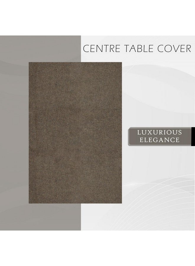 Kuber Industries rectangular Center Table Cover|40x60 Inch|Tabletop Cover|Tea Table Cover|Decorative Table Cover|4 Seater Kitchen Table Cloth|Jute Fabric Table Cloth|Study Table Cloth|Brown - Image 2