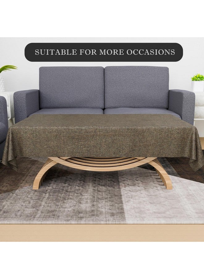 Kuber Industries rectangular Center Table Cover|40x60 Inch|Tabletop Cover|Tea Table Cover|Decorative Table Cover|4 Seater Kitchen Table Cloth|Jute Fabric Table Cloth|Study Table Cloth|Brown - Image 4