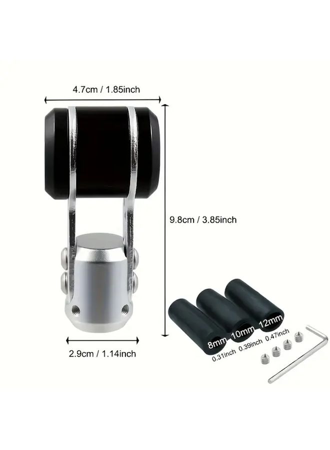 Aluminum Manual Shift Knob Designed Like Aircraft Joystick Black Red Accents Compatible with Most Vehicles Enhanced Grip Easy Installation Three Color Options - Image 2