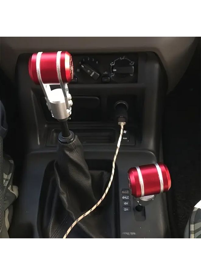 Aluminum Manual Shift Knob Designed Like Aircraft Joystick Black Red Accents Compatible with Most Vehicles Enhanced Grip Easy Installation Three Color Options - Image 1