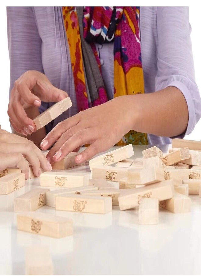 Jenga Classic Game with Real Hardwood Blocks Suitable for Ages 6 Older