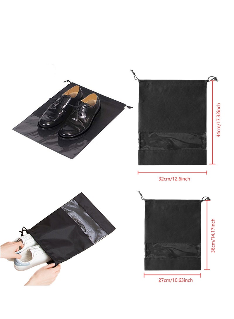 18 PCS Travel Shoe Bags for Packing, Shoe Bag for Storage, Men And Women, Clear Drawstring Bags, Portable Shoe Bags for Travel（Black）  - Image 4
