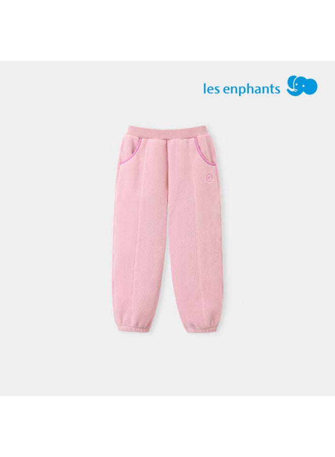 Les enphants Li Ying Fang Kids Thickened Pants Boys Autumn Winter Long Pants Girls Fleece Pants Casual Khaki 100 CM - Image 5