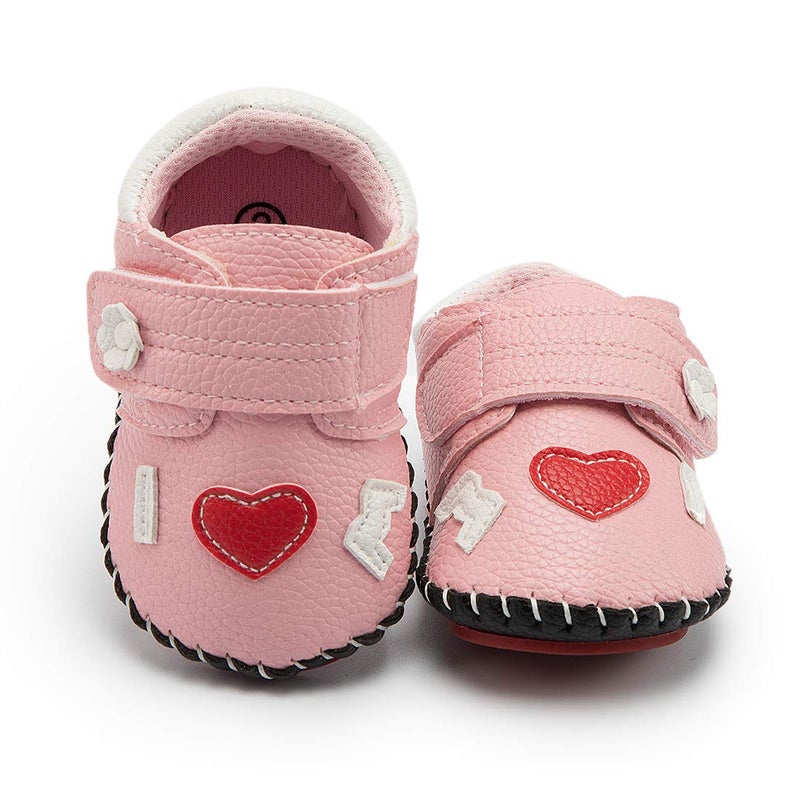 HsdsBebe HsdsBebe Baby Boys Girls Pu Leather Hard Bottom Walking Sneakers Toddler Rubber Sole First Walkers Infant Cartoon Slippers Crib Shoes612 Months 