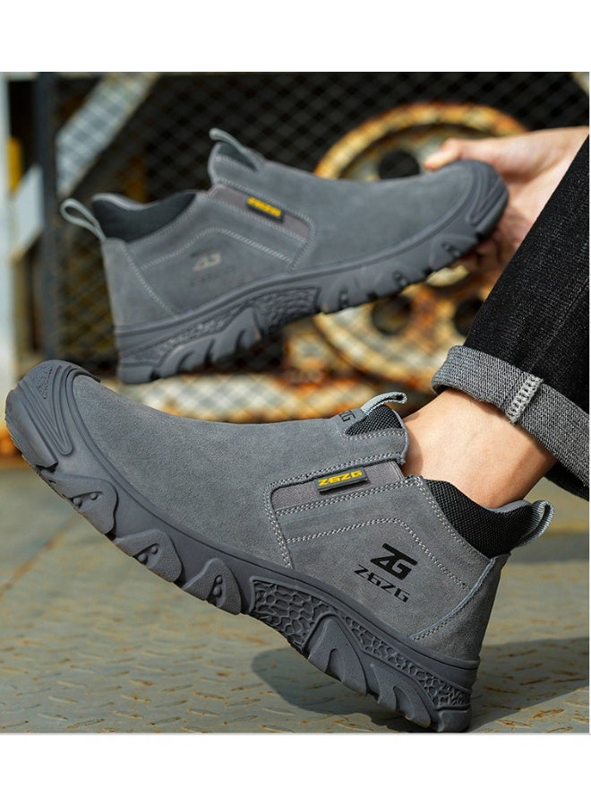 NIBEMINENT Anti Scald Welding Shoes Work Boots Men Anti-smash Anti-puncture Safety Shoes Indestructible Men Protective Shoes - Image 1