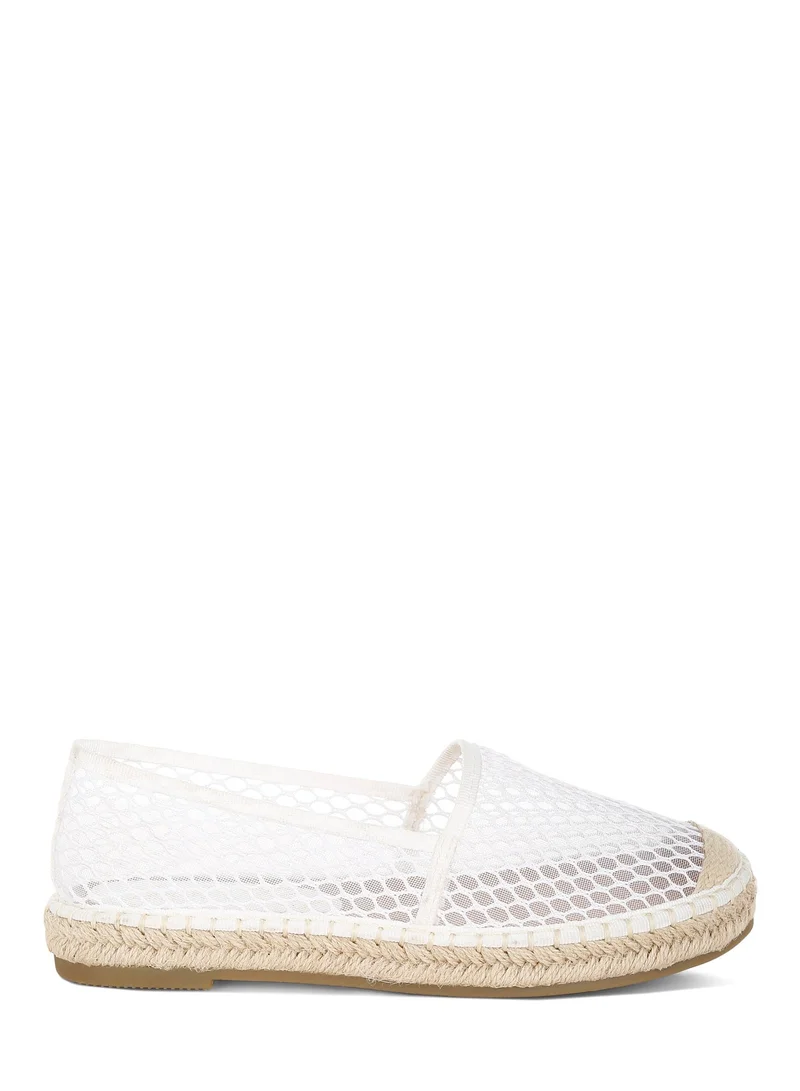 London Rag Women's Mesh Espadrille Loafers In White