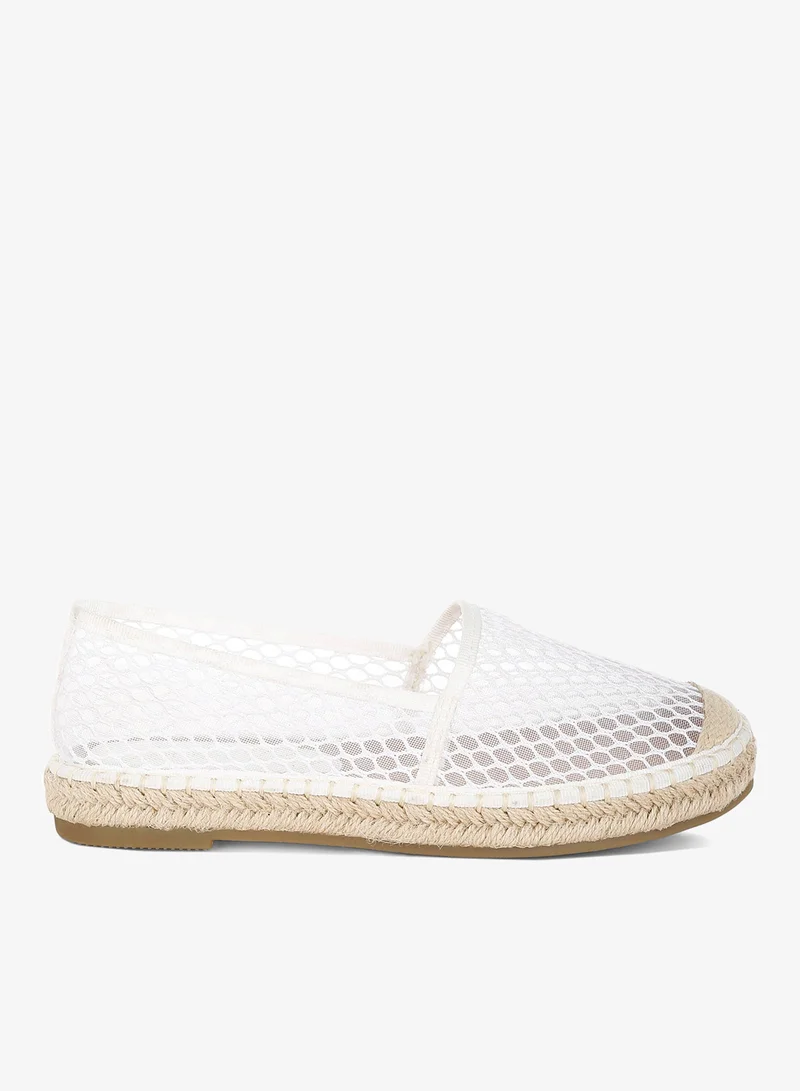London Rag Women's Mesh Espadrille Loafers In White