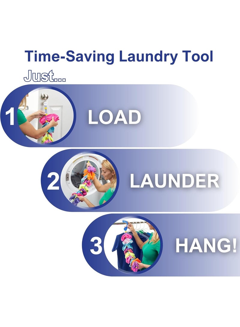 Sock washing and storage tool for washing, drying and storing double socks, equipped with clips and locks, no need to sort or match, foldable closet organizer better than a mesh bag, 2-pack (multiple colors) - Image 3