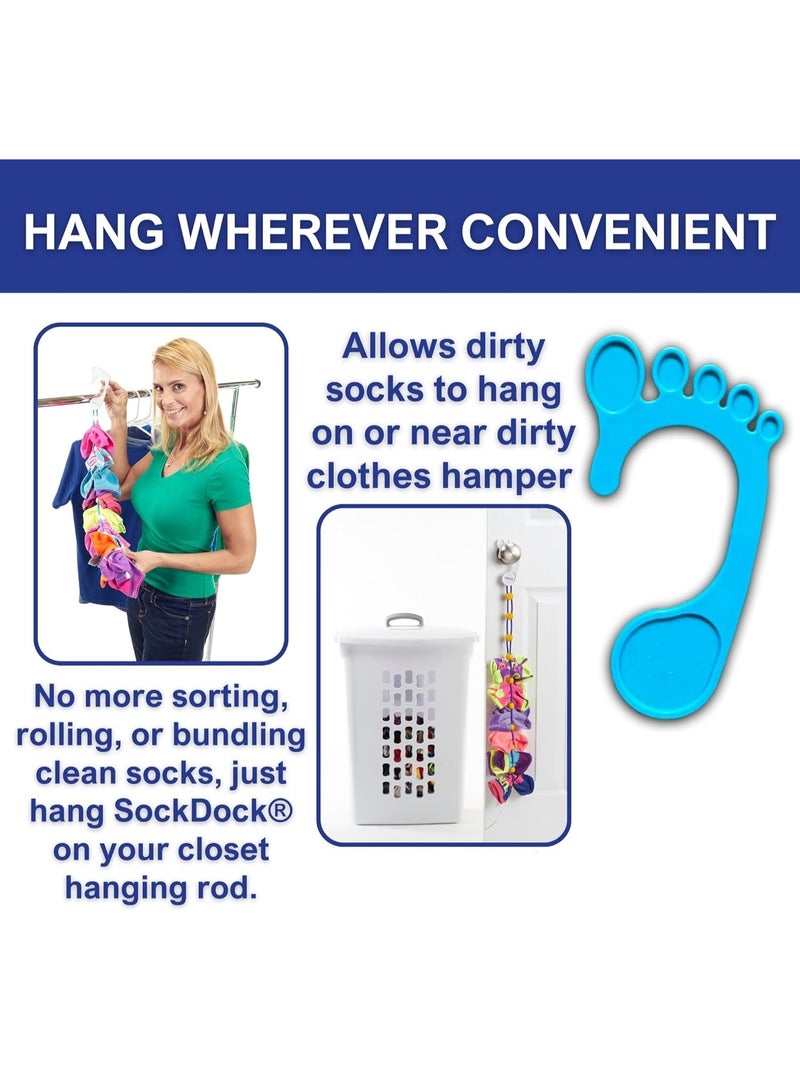 Sock washing and storage tool for washing, drying and storing double socks, equipped with clips and locks, no need to sort or match, foldable closet organizer better than a mesh bag, 2-pack (multiple colors) - Image 4