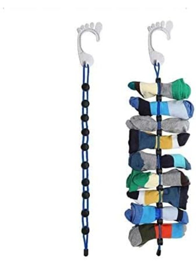 Sock washing and storage tool for washing, drying and storing double socks, equipped with clips and locks, no need to sort or match, foldable closet organizer better than a mesh bag, 2-pack (multiple colors) - Image 2