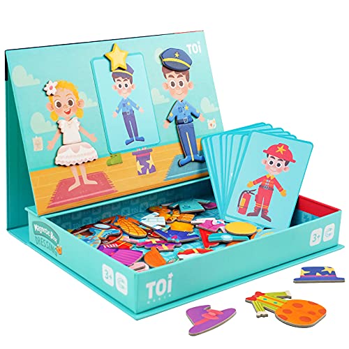 Toi Kids Magnet Toys Magnetic Jigsaw Puzzle Boxes with Game Board for Kids Ages 38 Preschool Tabletop Toy for Toddlers Portable Travel Game Dressing - Image 1