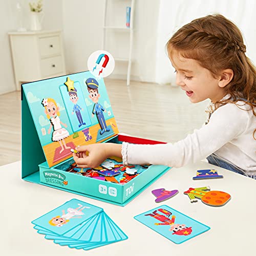 Toi Kids Magnet Toys Magnetic Jigsaw Puzzle Boxes with Game Board for Kids Ages 38 Preschool Tabletop Toy for Toddlers Portable Travel Game Dressing - Image 5