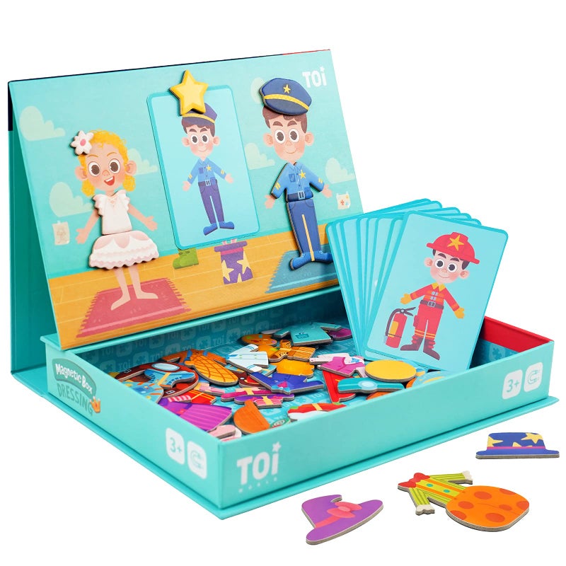 Toi Kids Magnet Toys Magnetic Jigsaw Puzzle Boxes with Game Board for Kids Ages 38 Preschool Tabletop Toy for Toddlers Portable Travel Game Dressing - Image 3