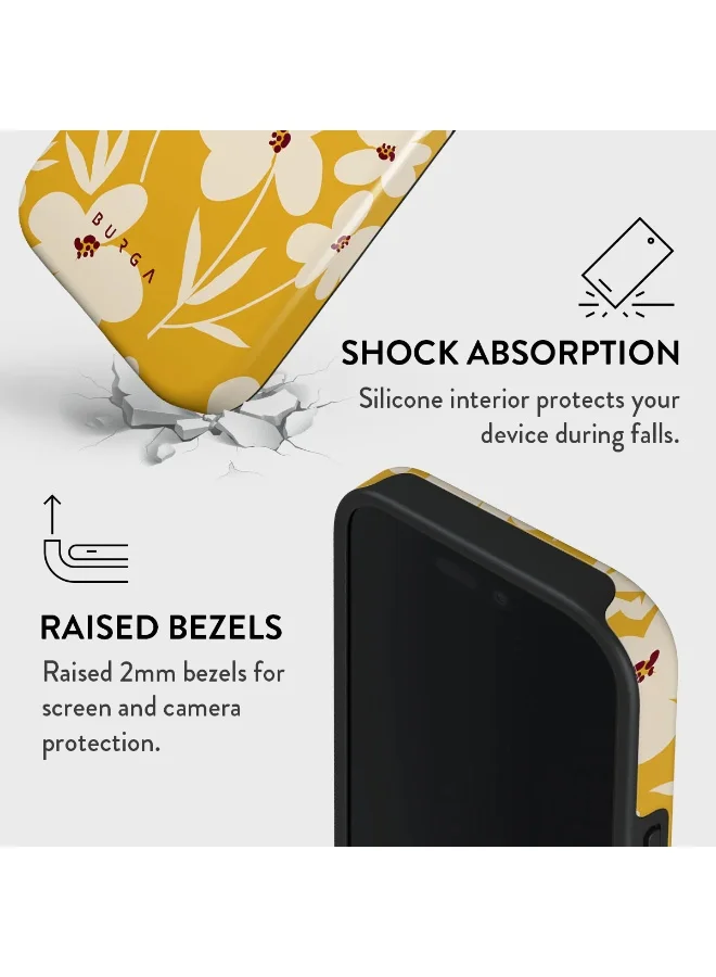 BURGA iPhone 16 Pro Case, 2 Piece Hard Shell + TPU Interior, Shock Absorption, All Port Accessible, Raised Bezel For Screen & Camera Protection, Never Fading HQ Print,Sunday Market